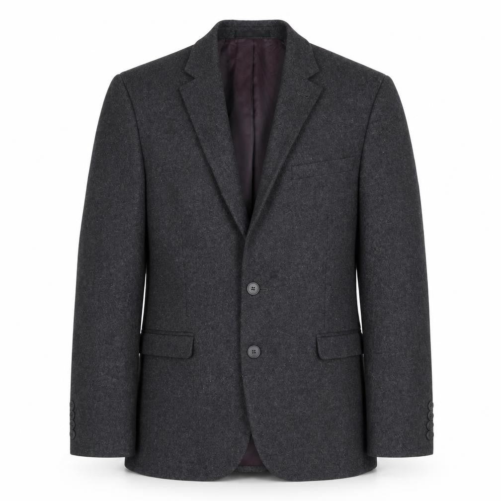 B&W Mens Grey Wool Jacket Suit Jacket Size 38