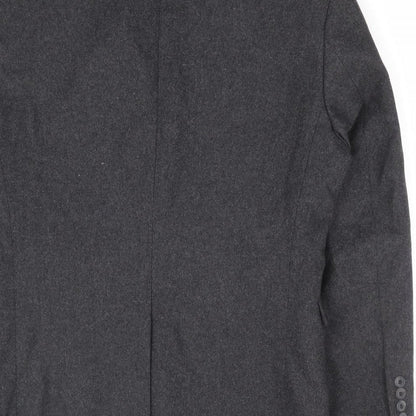 B&W Mens Grey Wool Jacket Suit Jacket Size 38