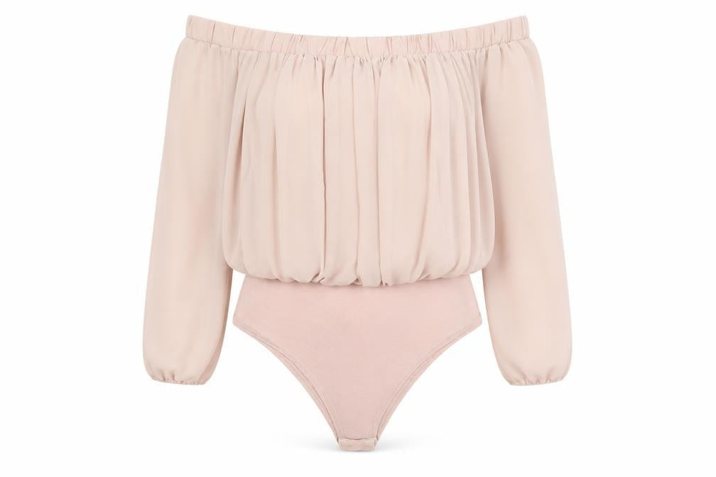 New Look Womens Pink Polyester Bodysuit One-Piece Size 10 Snap