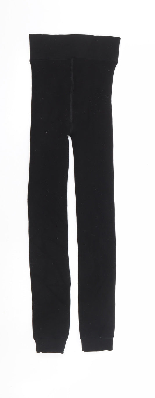 Preworn Womens Black Polyester Jogger Leggings Size S L27 in - Fur Lined Legging