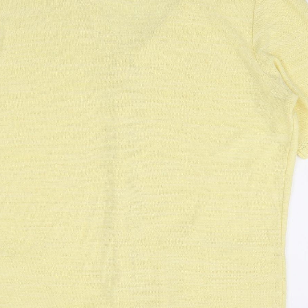 Preworn Womens Yellow V-Neck Viscose Cardigan Jumper Size 16