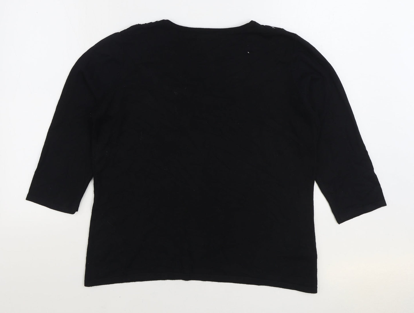 Bonmarché Womens Black Round Neck Viscose Pullover Jumper Size M