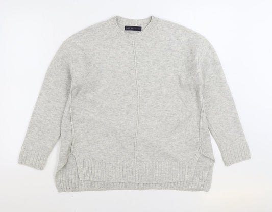 Marks and Spencer Womens Grey Round Neck Acrylic Pullover Jumper Size M