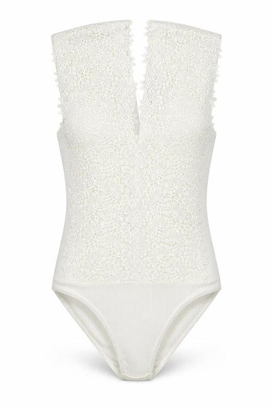 Cameo Rose Womens White Polyester Bodysuit One-Piece Size 8 Snap