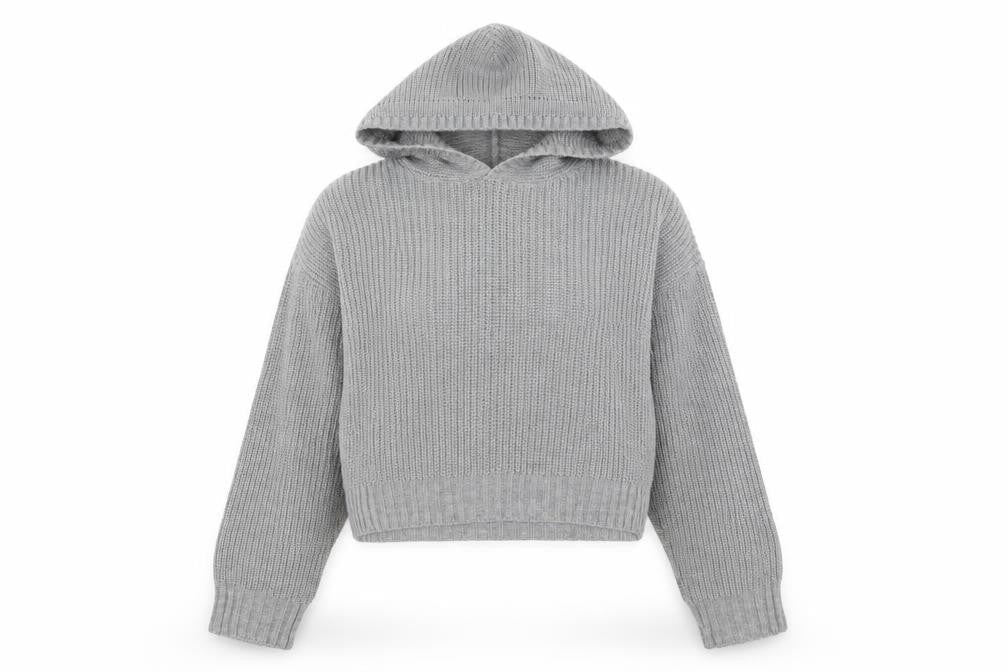 Selected Womens Grey Round Neck Acrylic Pullover Jumper Size S