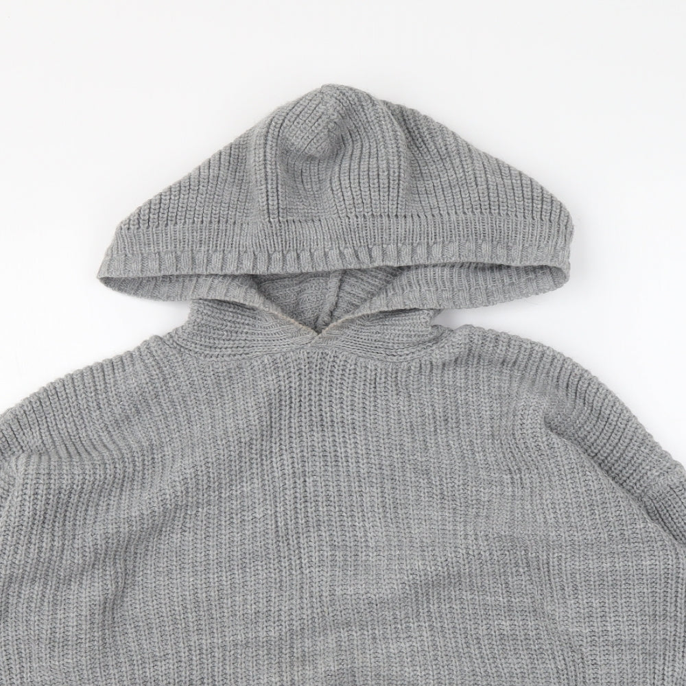 Selected Womens Grey Round Neck Acrylic Pullover Jumper Size S