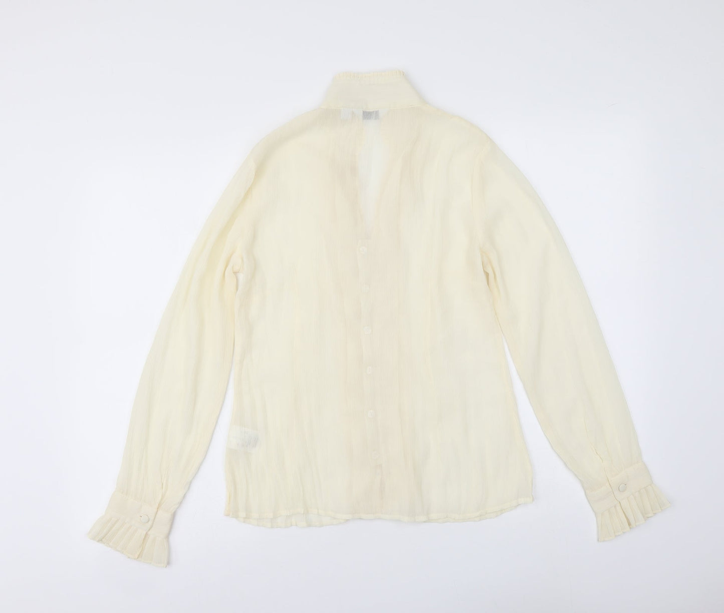 NEXT Womens Ivory Polyester Basic Blouse Size 10 V-Neck