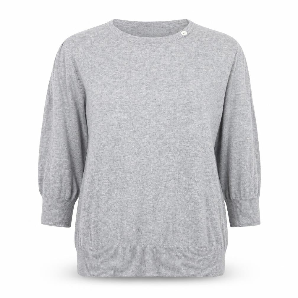 Bonmarché Womens Grey Round Neck Viscose Pullover Jumper Size M