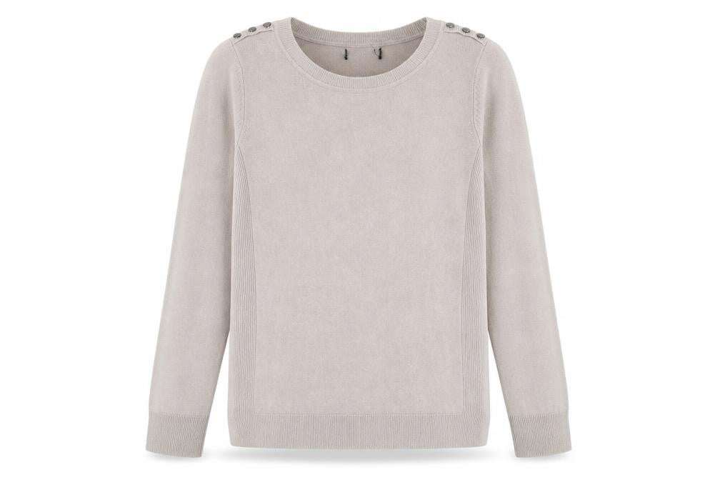 Preworn Womens Beige Round Neck Polyester Pullover Jumper Size M