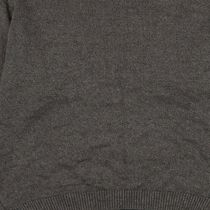 Greenwoods Mens Brown V-Neck Cotton Pullover Jumper Size M