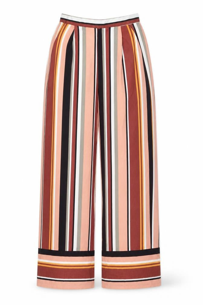 Primark Womens Multicoloured Striped Polyester Trousers Size 10 L30 in Regular