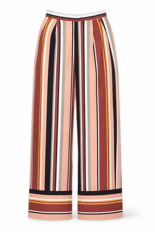 Primark Womens Multicoloured Striped Polyester Trousers Size 10 L30 in Regular