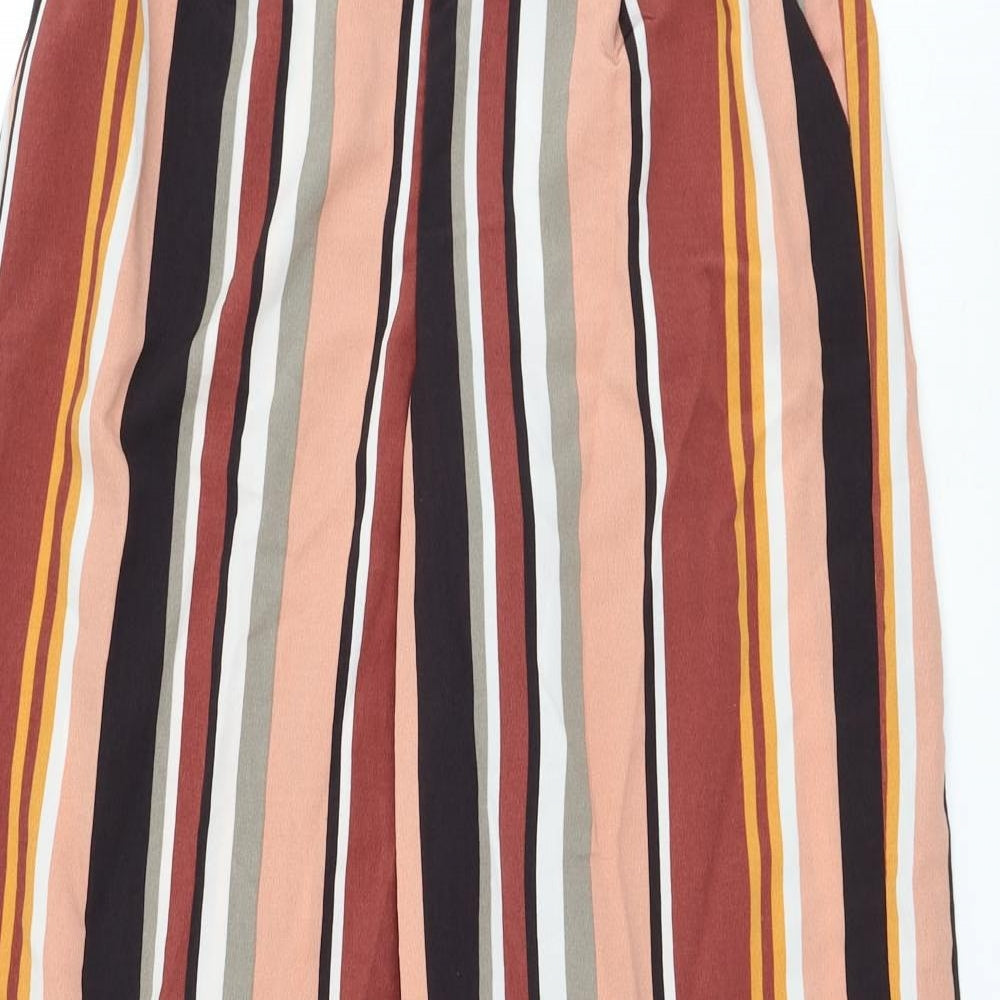 Primark Womens Multicoloured Striped Polyester Trousers Size 10 L30 in Regular