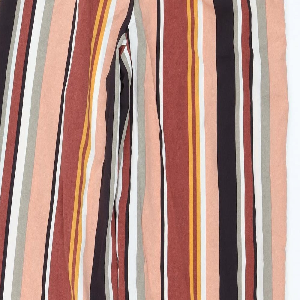 Primark Womens Multicoloured Striped Polyester Trousers Size 10 L30 in Regular