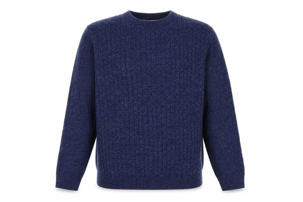 Topman Mens Blue Round Neck Acrylic Pullover Jumper Size L