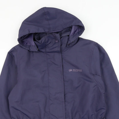 Outdoor Essentials Womens Blue Rain Coat Coat Size 8 Zip