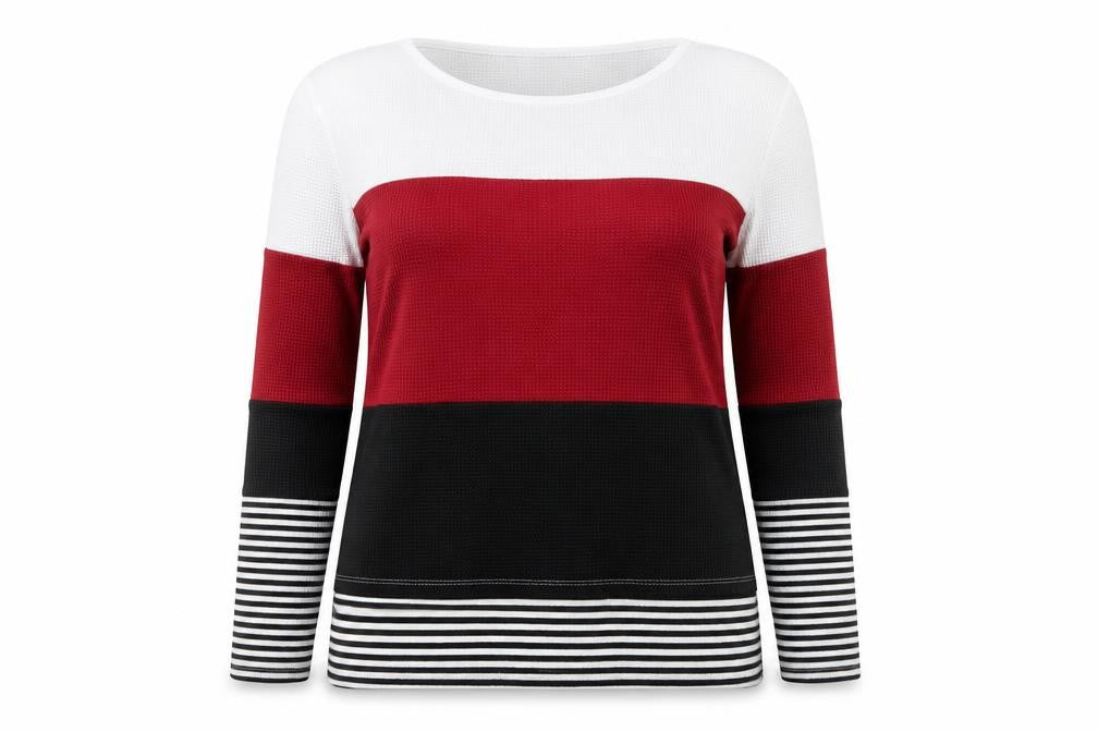 SheIn Womens Multicoloured Striped Polyester Pullover Sweatshirt Size L Pullover