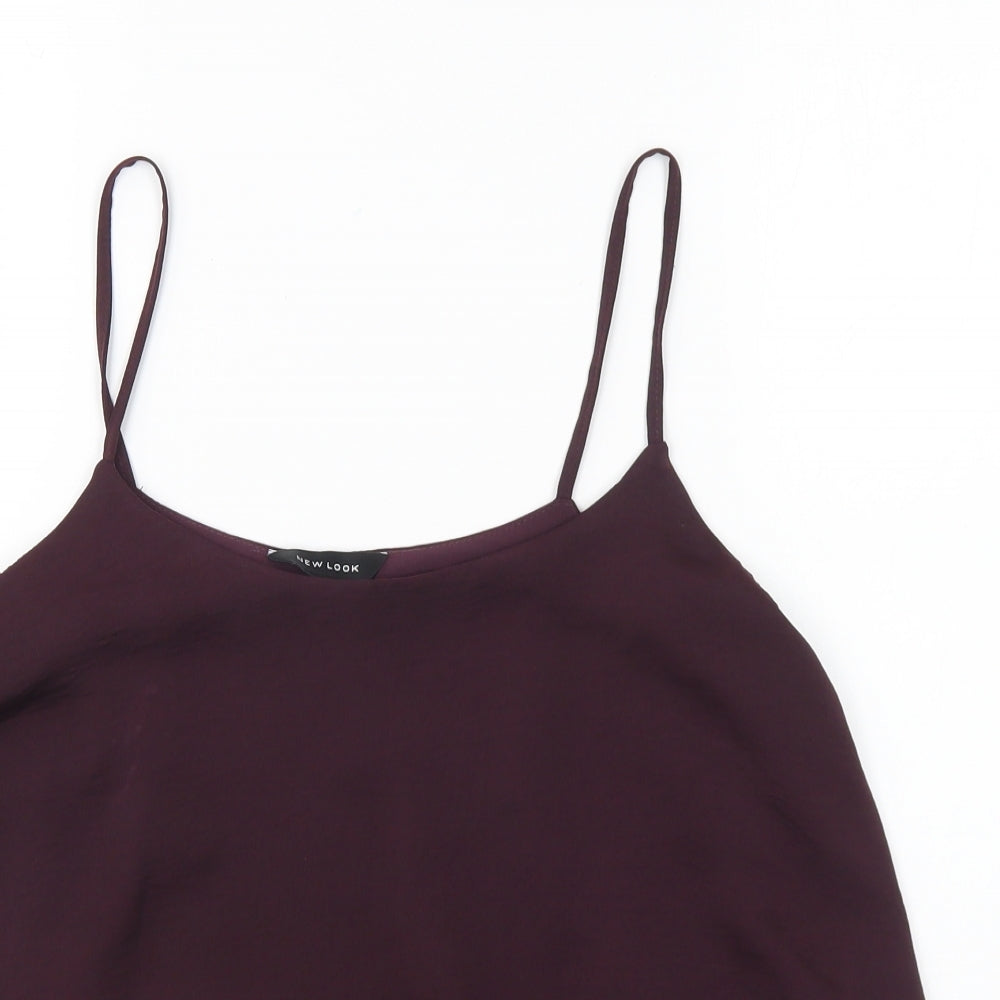 New Look Womens Purple Polyester Camisole Blouse Size 10 Square Neck