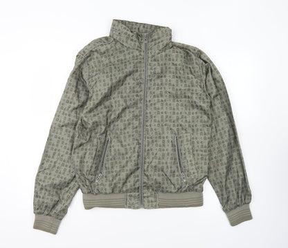 Preworn Womens Green Geometric Jacket Size S Zip - Pacman