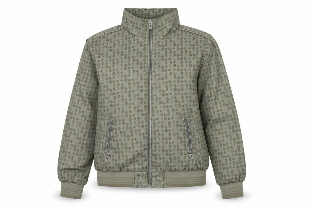 Preworn Womens Green Geometric Jacket Size S Zip - Pacman
