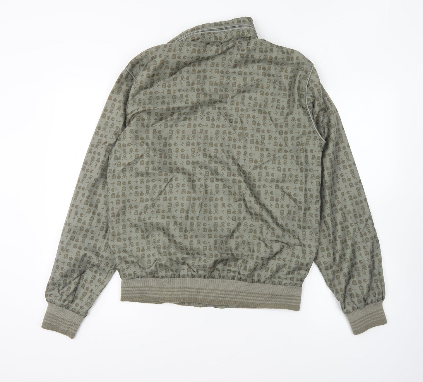 Preworn Womens Green Geometric Jacket Size S Zip - Pacman