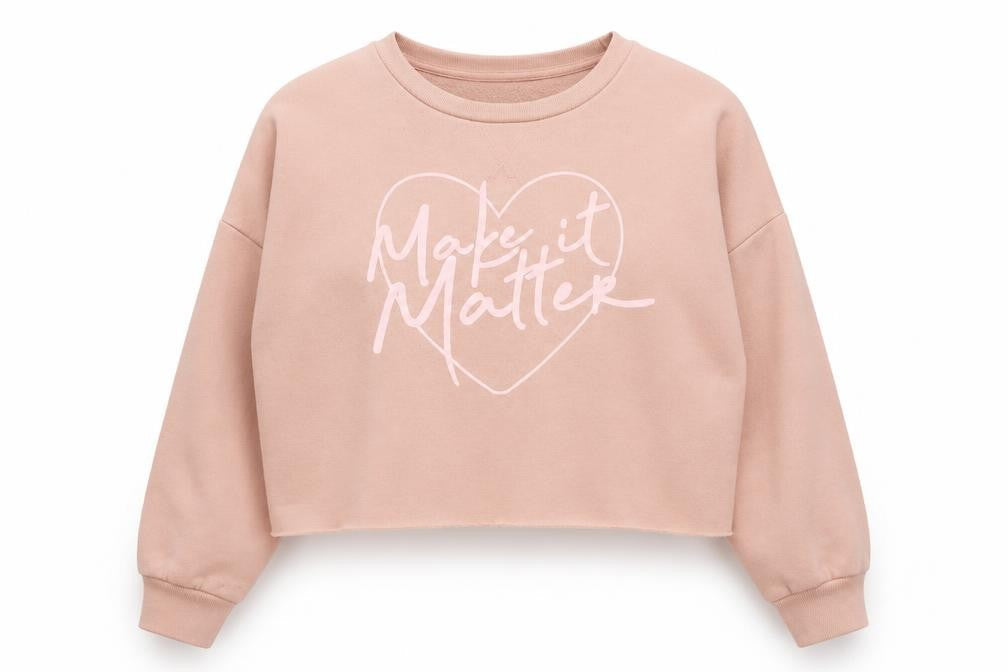 Primark Womens Pink Polyester Pullover Sweatshirt Size 12 Pullover - Cropped