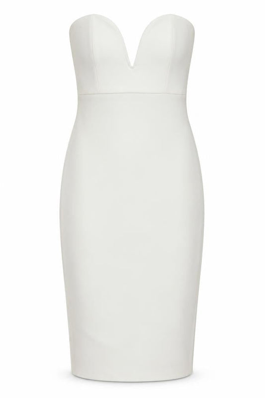 Missguided Womens White Polyester Pencil Dress Size 8 Off the Shoulder Pullover