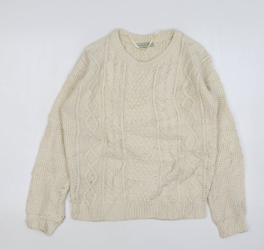 Atmosphere Womens Beige Round Neck Acrylic Pullover Jumper Size 6