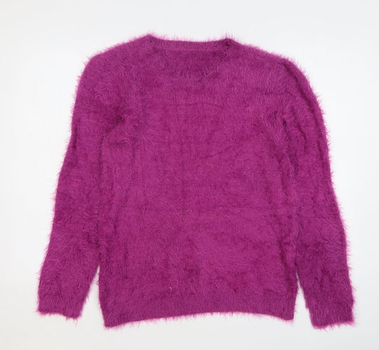 Lakeland Womens Purple Round Neck Nylon Pullover Jumper Size 12