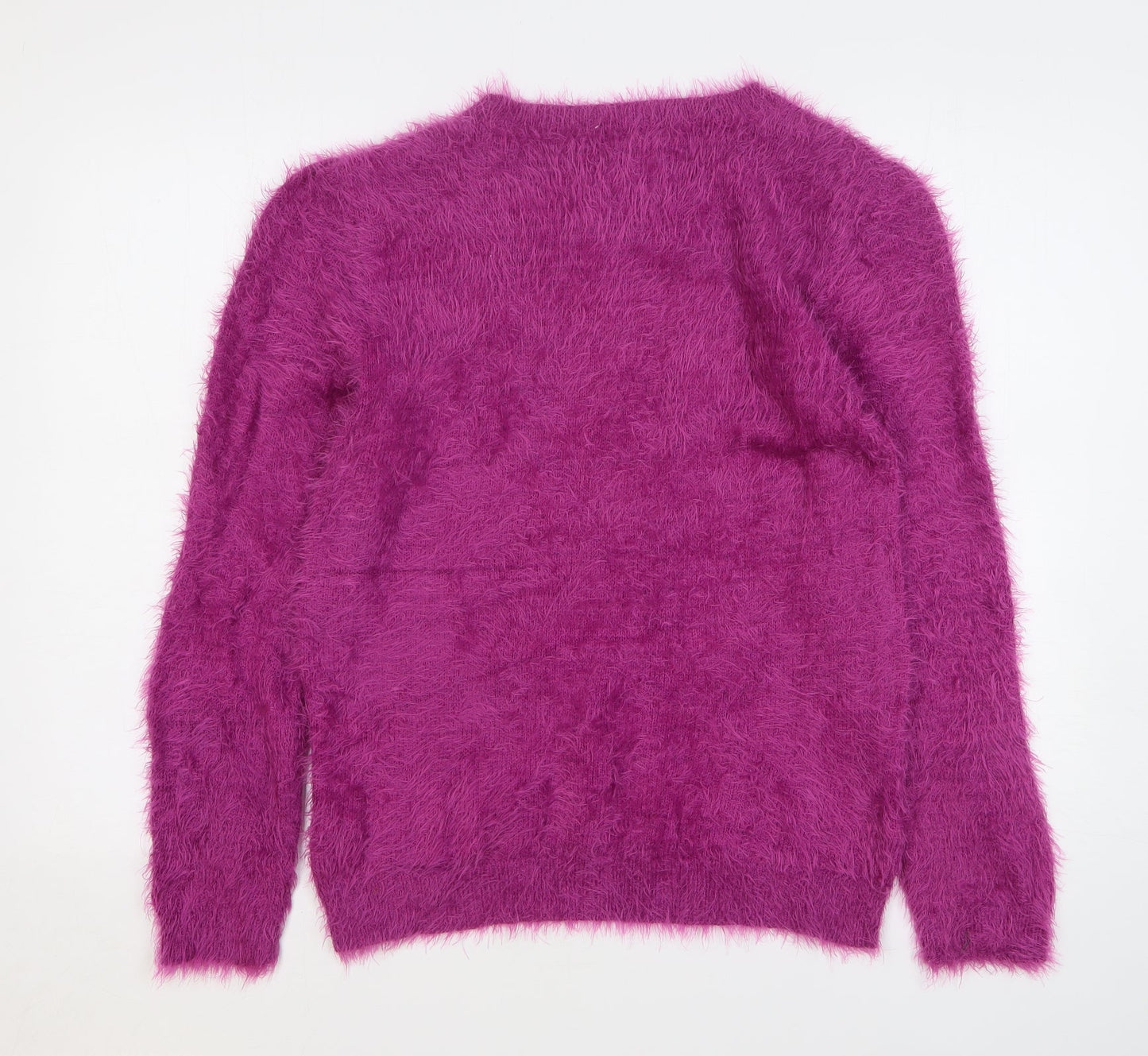Lakeland Womens Purple Round Neck Nylon Pullover Jumper Size 12