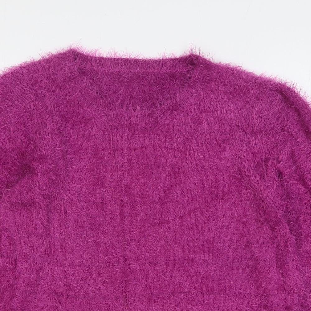 Lakeland Womens Purple Round Neck Nylon Pullover Jumper Size 12