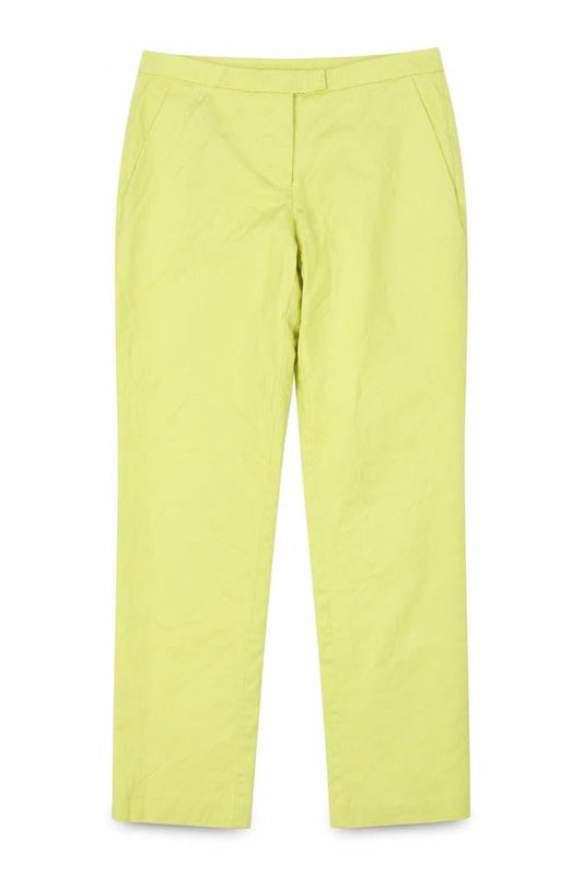 Stile Benetton Womens Yellow Polyester Trousers Size 30 in L28 in Regular Zip