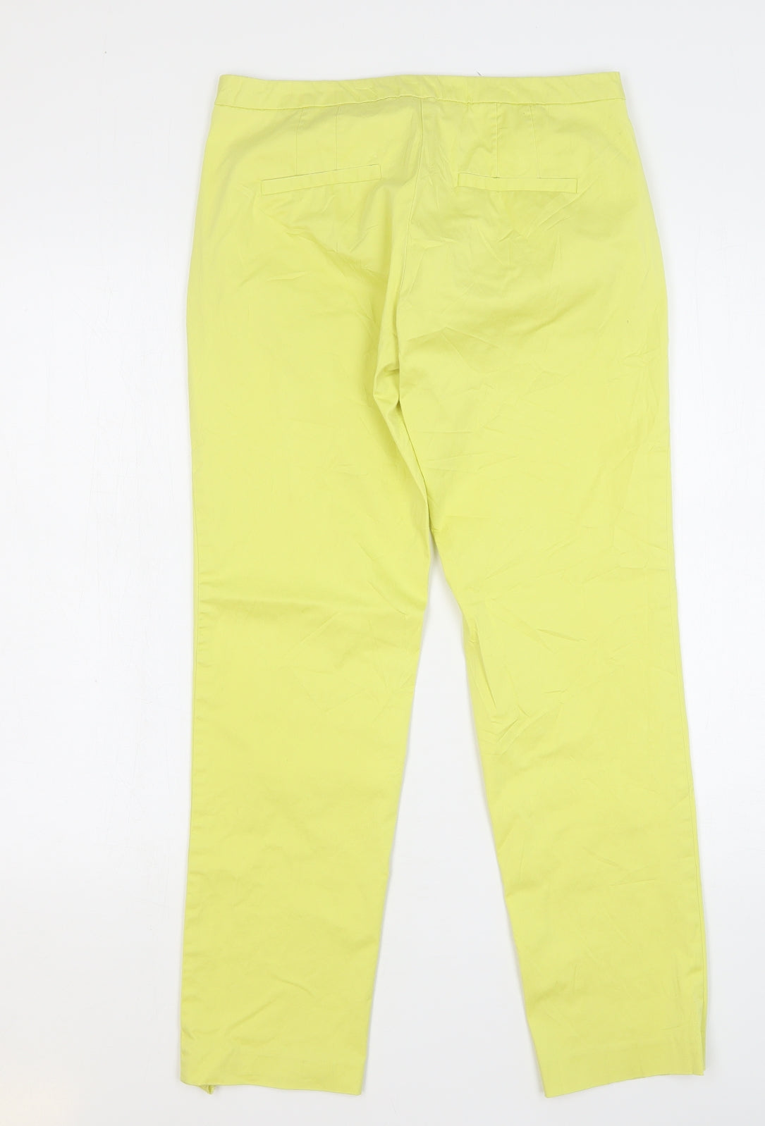 Stile Benetton Womens Yellow Polyester Trousers Size 30 in L28 in Regular Zip