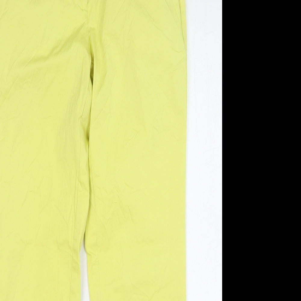 Stile Benetton Womens Yellow Polyester Trousers Size 30 in L28 in Regular Zip