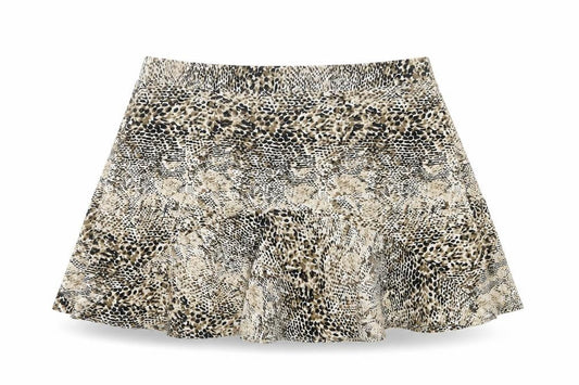 Pep&Co Womens Brown Animal Print Polyester Skater Skirt Size 6