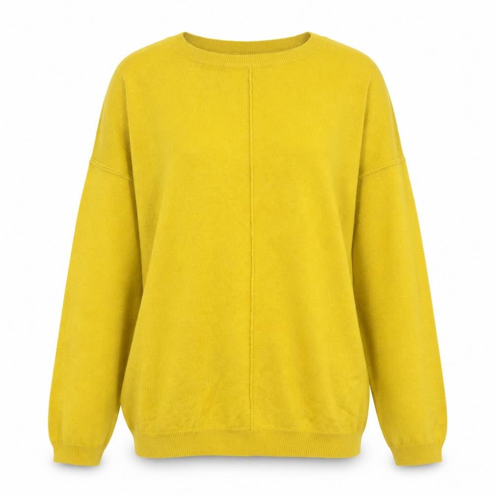 Marks & Spencer Womens Yellow Crew Neck Acrylic Pullover Jumper Size S