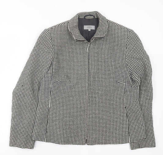 Marks and Spencer Womens Black Geometric Jacket Size 16 Zip