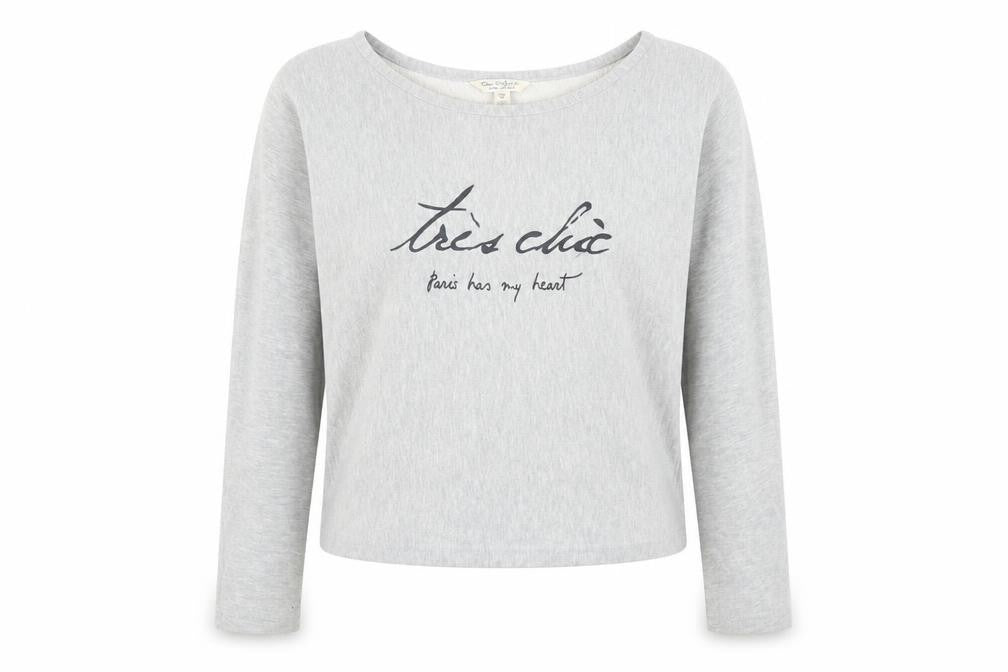 Miss Selfridge Womens Grey Cotton Pullover Sweatshirt Size 12 Pullover - Paris Has My Heart