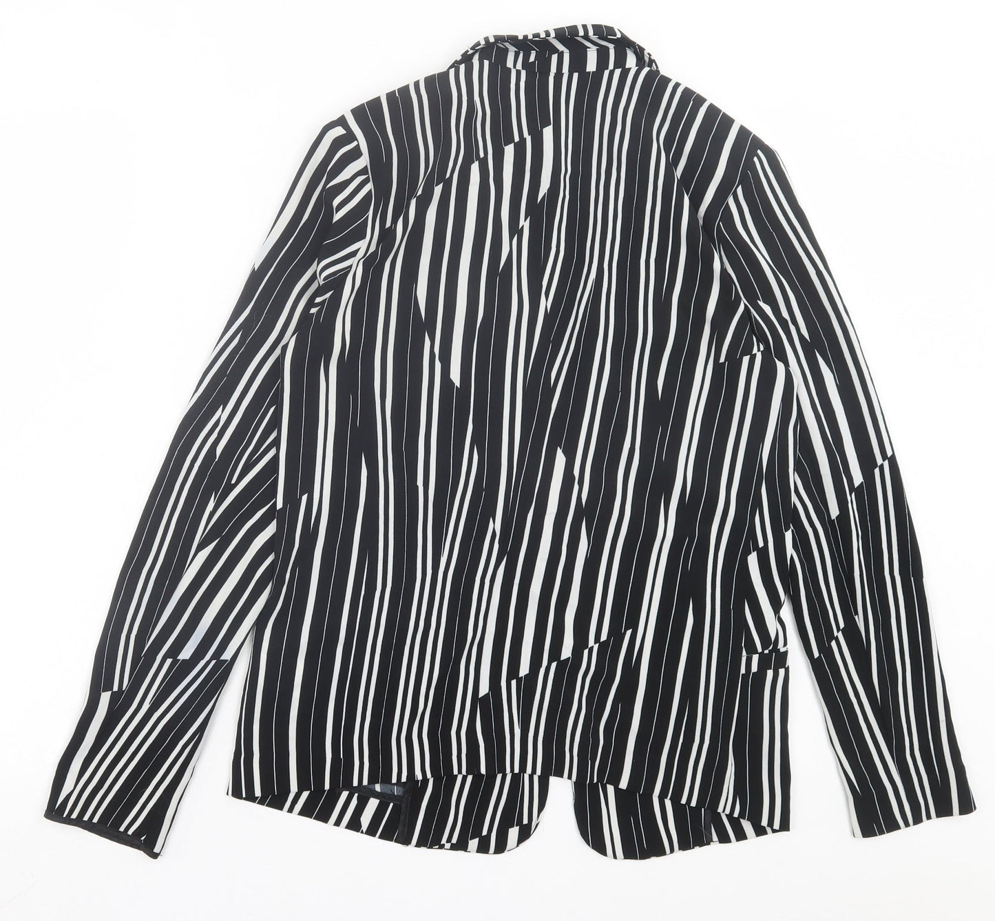 H7m Womens Black Striped Jacket Size 8