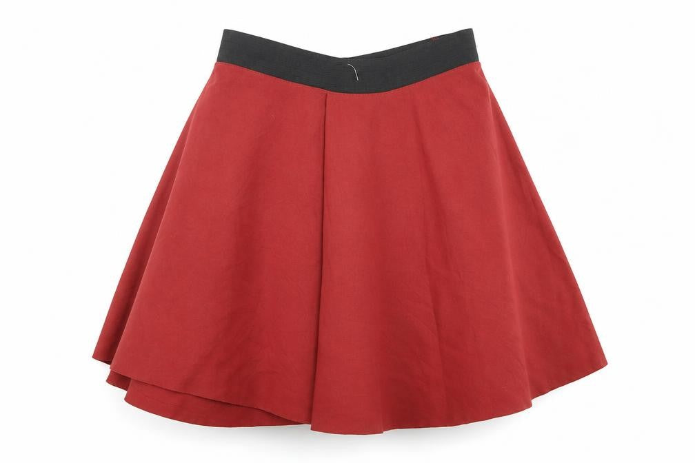 Pull&Bear Womens Orange Polyester Skater Skirt Size S