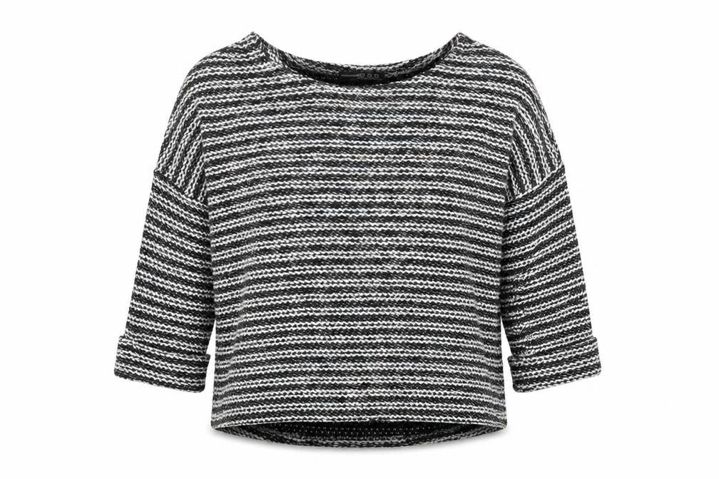 Atmosphere Womens Black Boat Neck Striped Acrylic Pullover Jumper Size XS