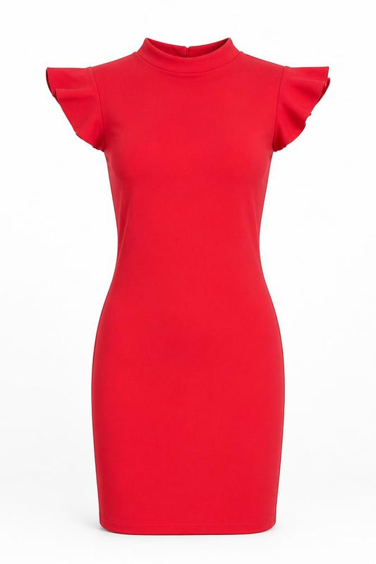 PRETTYLITTLETHING Womens Red Polyester Bodycon Size 6 Round Neck Pullover