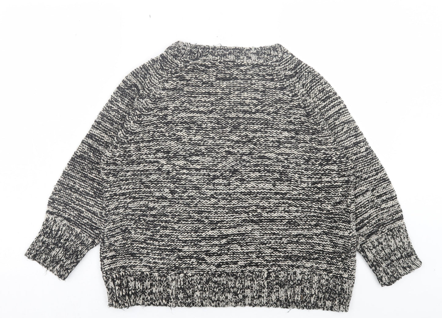 M&Co Womens Grey Crew Neck Acrylic Pullover Jumper Size M