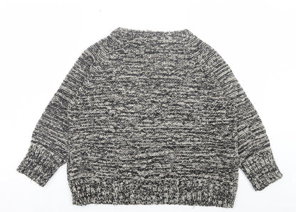 M&Co Womens Grey Crew Neck Acrylic Pullover Jumper Size M