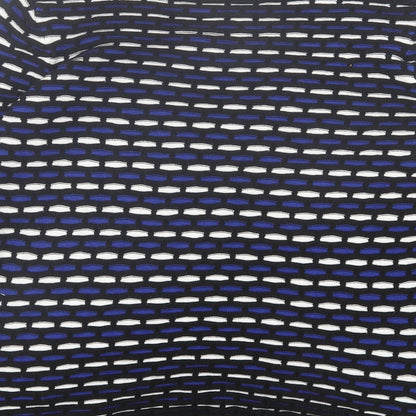 Country Casuals Womens Blue Crew Neck Geometric Cotton Pullover Jumper Size M