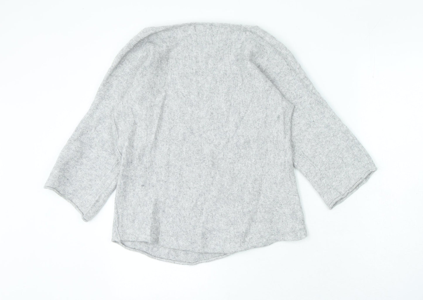 Isabella D Womens Grey Round Neck Wool Pullover Jumper Size S