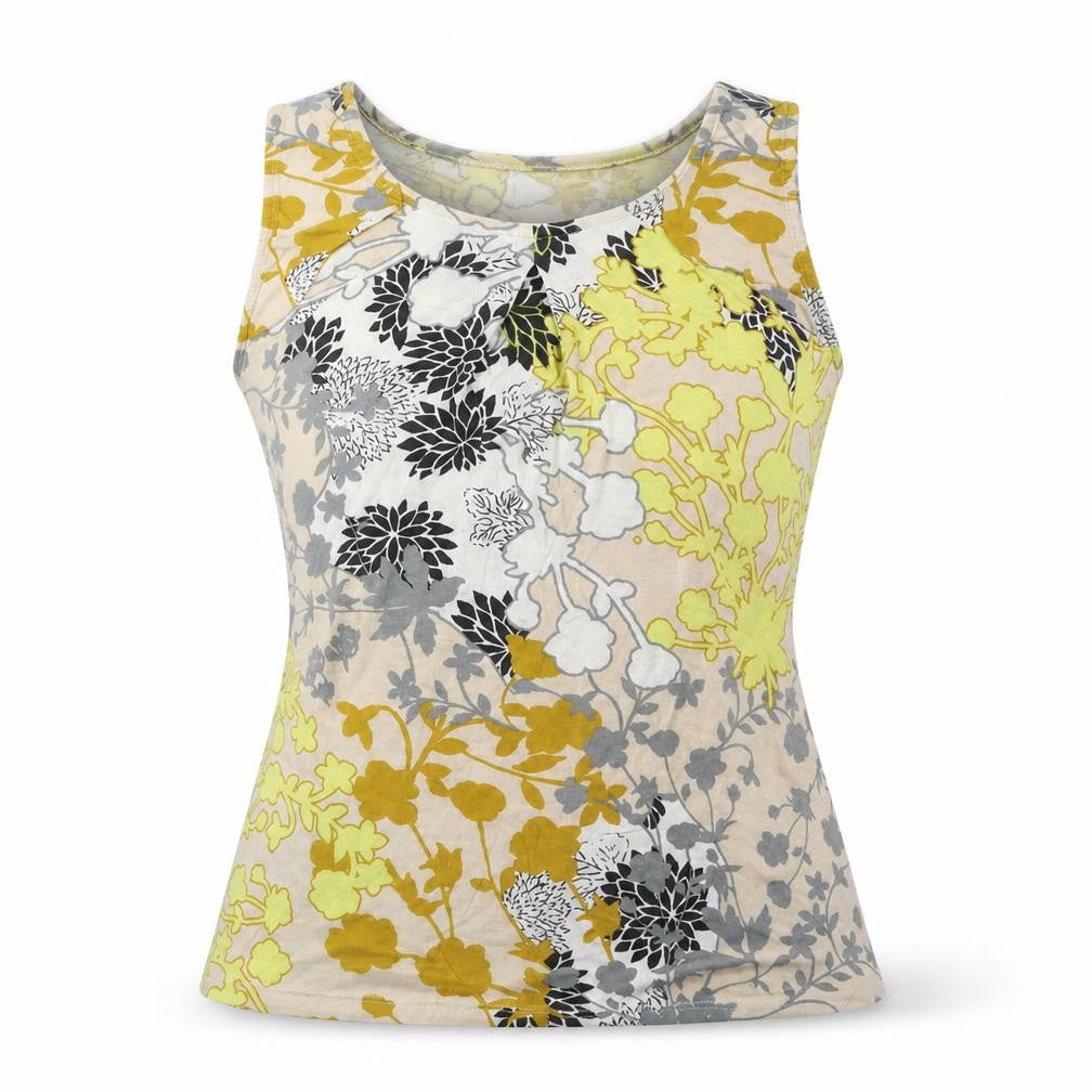 Oasis Womens Multicoloured Floral Viscose Basic Tank Size 8 Scoop Neck