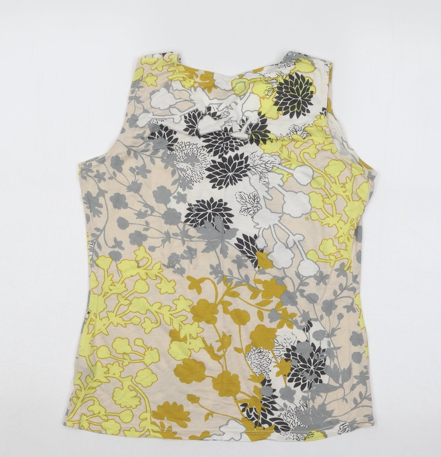 Oasis Womens Multicoloured Floral Viscose Basic Tank Size 8 Scoop Neck