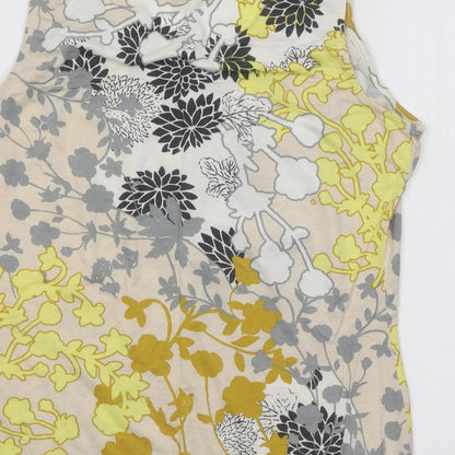 Oasis Womens Multicoloured Floral Viscose Basic Tank Size 8 Scoop Neck