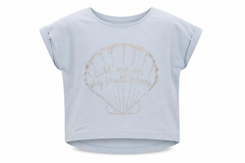 TU Girls Blue Cotton Basic T-Shirt Size 4 Years Round Neck Pullover - Shell